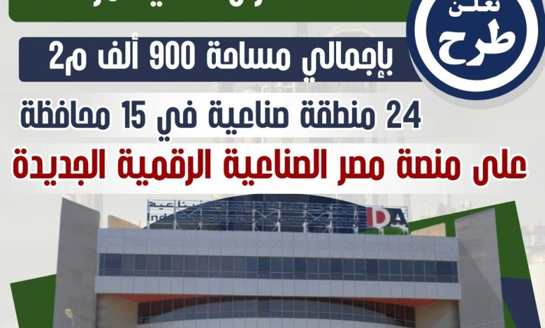التنمية الصناعية تطرح 400 قطعة أرض بمساحة 900 ألف متر في 15 محافظة